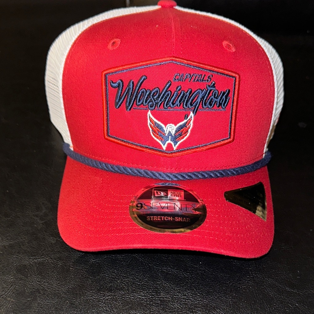 New Era Washington Capitals Red, White & Navy Rope Trucker Hat